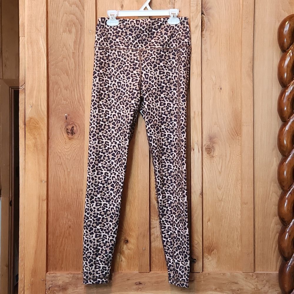 American Eagle High Rise 7/8 Ankle Yoga Gym Leggings Animal Print Medium, Brown